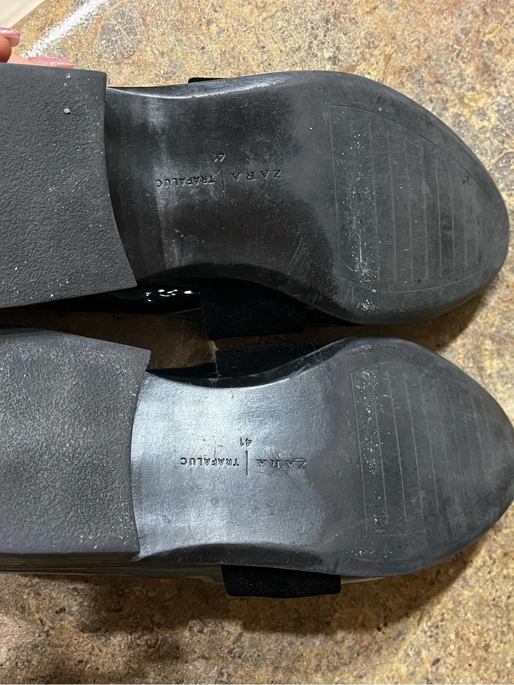 ZARA Trafaluc Black Patent Velvet Bow Loafers EU 41 US 10 Y2K Preppy Wedding